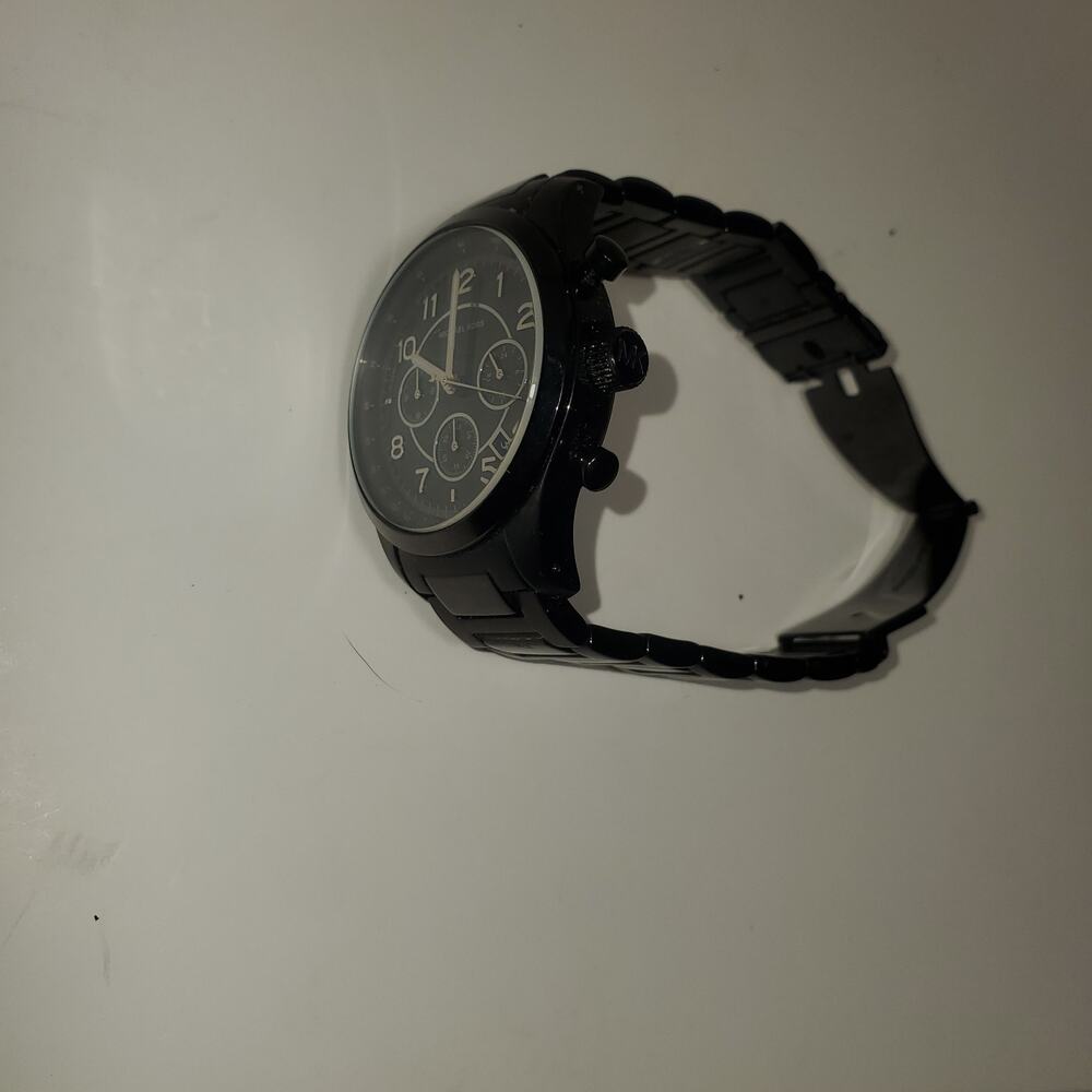 Michael Kors Men's Chronograph Watch Black Stainless Steel MK-8192 - Picture 2 of 10
